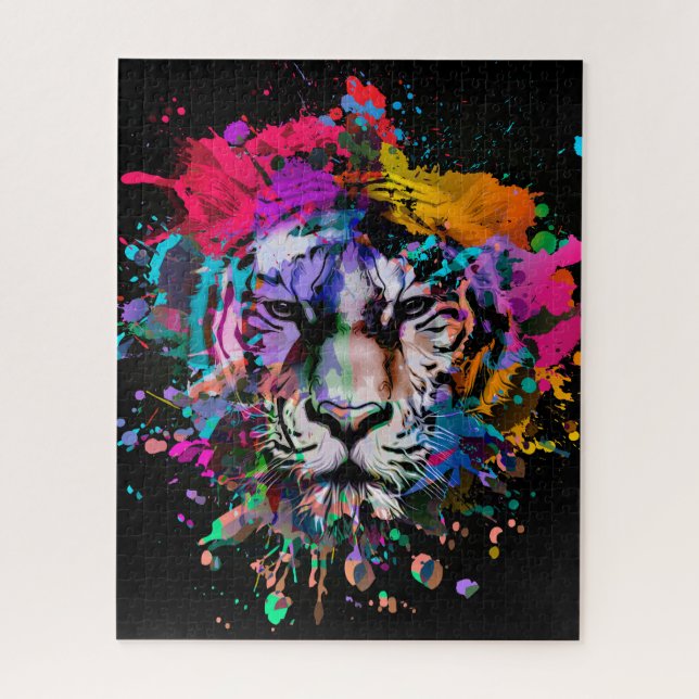 Puzzle Paint Splatz Tiger (Vertical)