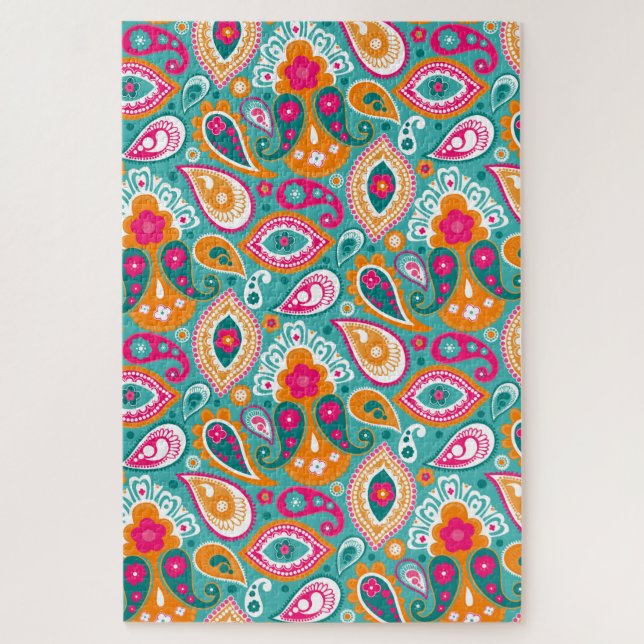 Puzzle Paisley les années 70 60s Boho Retro (Vertical)