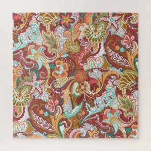 Puzzle Paisley sans couture : motif arrière - plan élégan