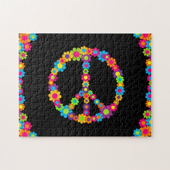 Puzzle Paix d'alimentation de la fleur Pop personnalisabl (Horizontal)