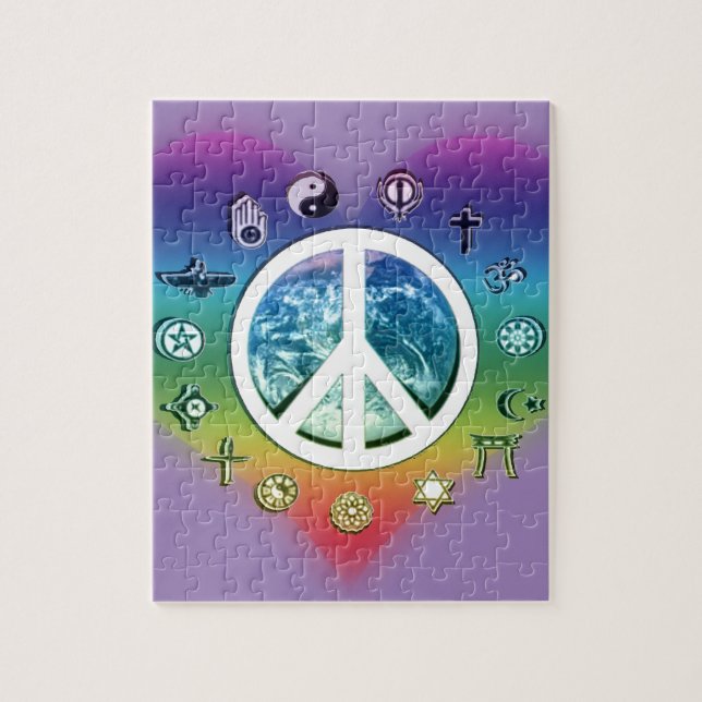 Puzzle Paix du monde avec des symboles religieux (Vertical)