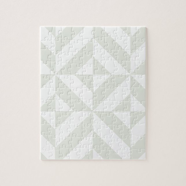 Puzzle Pale Gray Geometric Deco Cube Pattern (Vertical)