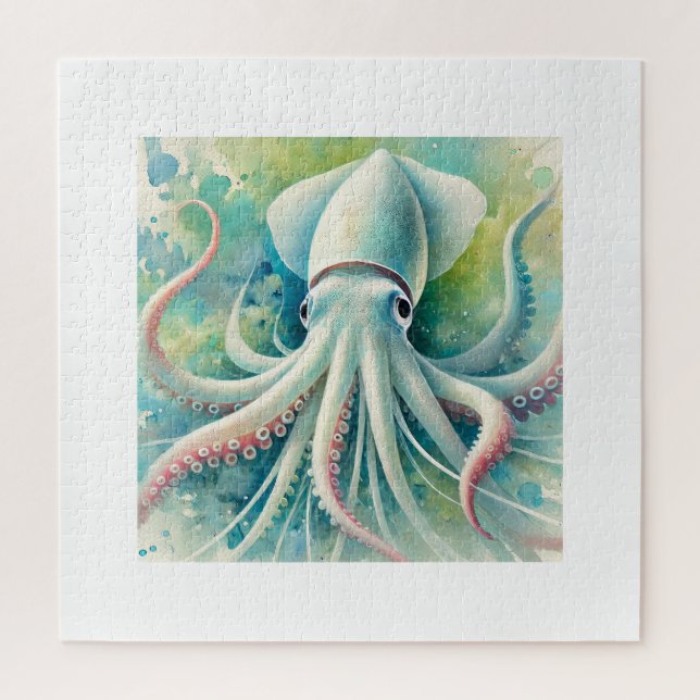Puzzle Pale Squid 081024AREF151 - Watercolor (Vertical)