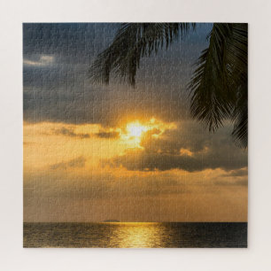 Puzzle Palme sur coucher de soleil