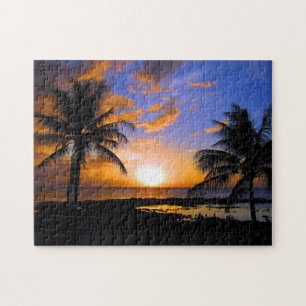 Puzzle palmiers au coucher du soleil