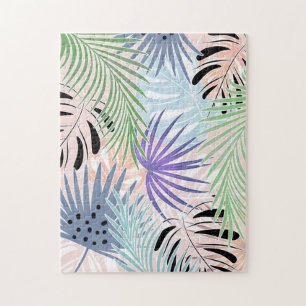 Puzzle Palmiers feuille colorés tropicaux