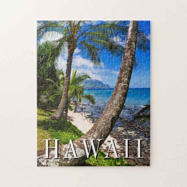 Puzzle Palmiers le long de la plage de Hideaways (Vertical)