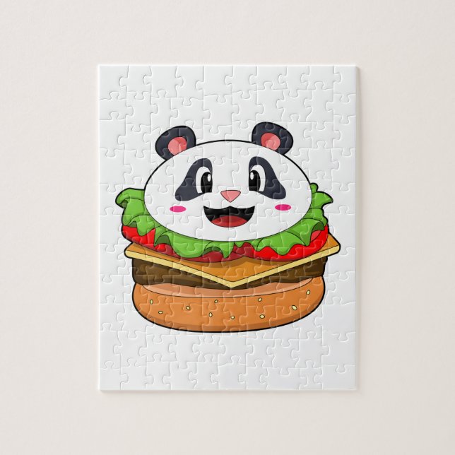 Puzzle Panda avec hamburger (Vertical)