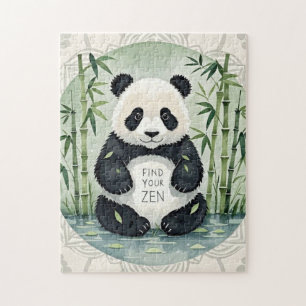 Puzzle Panda Chubby de grande taille assise dans une pose