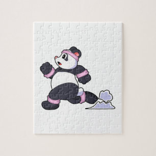 Puzzle Panda comme coureur à la course