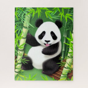 Puzzle Panda Cute Dans La Forêt De Bambou