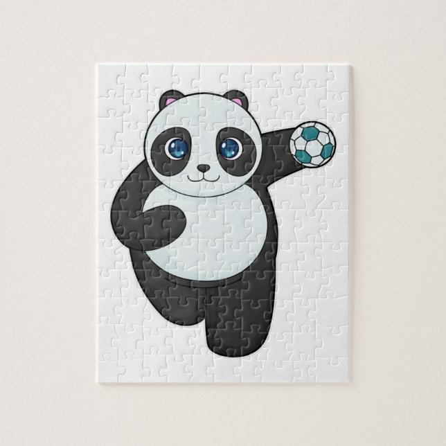 Puzzle Panda Handball player Handball (Vertical)