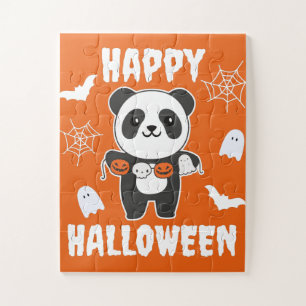 Puzzle Panda Happy Halloween Citrouille Chat costume Jigs