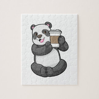Puzzle Panda with Coffee to go
