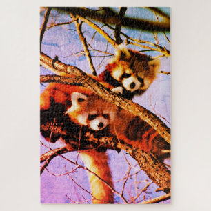 Puzzle pandas rouges