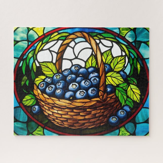 Puzzle Panier Blueberry en verre tendu (Horizontal)