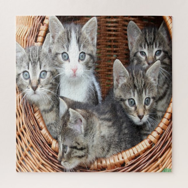 Puzzle Panier rempli de chatons (Vertical)