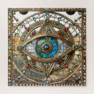 Puzzle Panneau de fenêtre orné du troisième œil