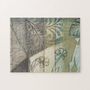 Puzzle Panneau de jardin avec le feuille, les fleurs, et