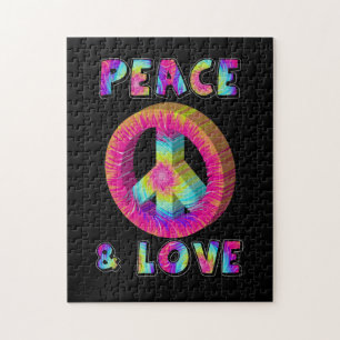 Puzzle Panneau de paix Paix et Amour avec Tie Dye