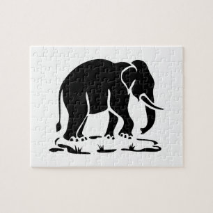 Puzzle Panneau de trekking des éléphants asiatiques devan