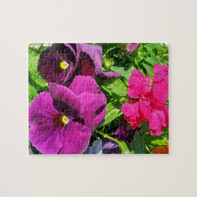 Puzzle Pansies violettes photo (Horizontal)