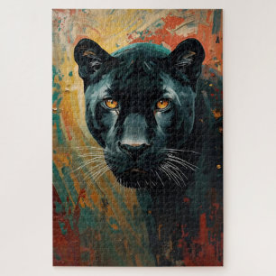 Puzzle Panthère noire artistique – Peinture à l'huile vib
