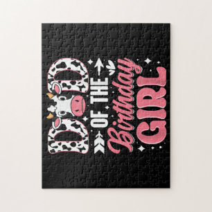 Puzzle Papa de la fille de l'anniversaire Vache Père Papa