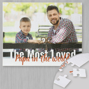 Puzzle Papa le plus aimé au monde Photo personnalisée