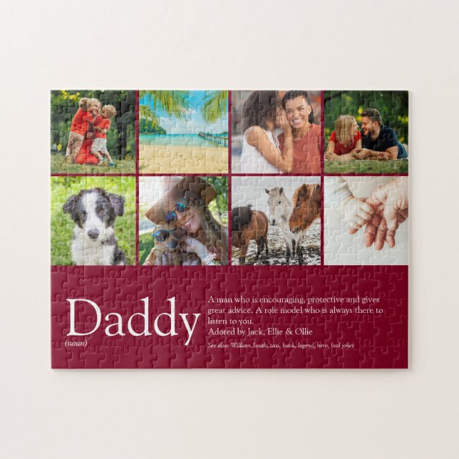 Puzzle Papa Papa Père Définition 6 Photo Amusant Bourgogn (Horizontal)