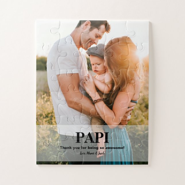 Puzzle Papi Spanish Daddy Merci cadeau photo (Vertical)