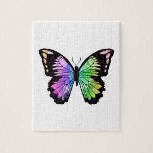 Puzzle Papillon aux couleurs arc-en-ciel