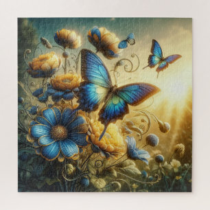 Puzzle Papillon bleu