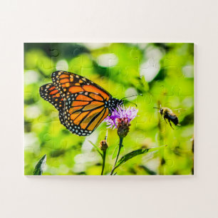 Puzzle Papillon Bumblebee & Fleurs surdimensionnées