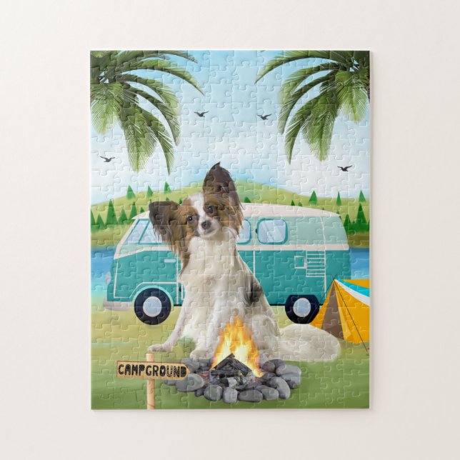 Puzzle Papillon Chien Camping (Vertical)