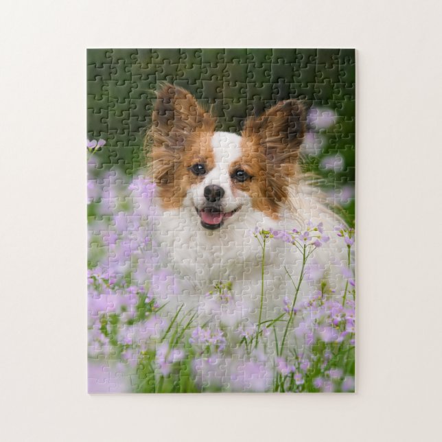 Puzzle Papillon Chien mignonne Portrait romantique (Vertical)