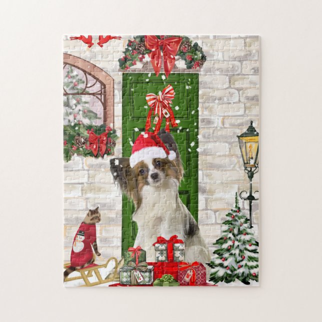 Puzzle Papillon Chien Noël (Vertical)