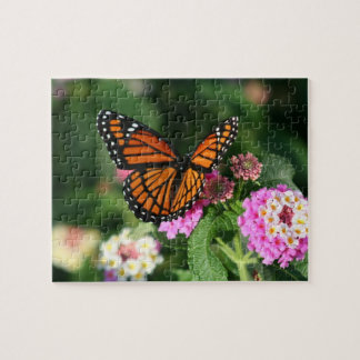 Puzzle Papillon de monarque, Lantana Flowers.Puzzle