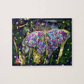 Puzzle Papillon Feuille d'or