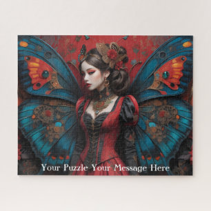 Puzzle papillon gothique rouge fille