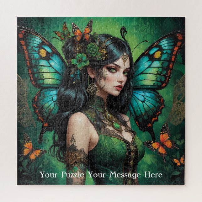Puzzle Papillon gothique vert fille (Vertical)
