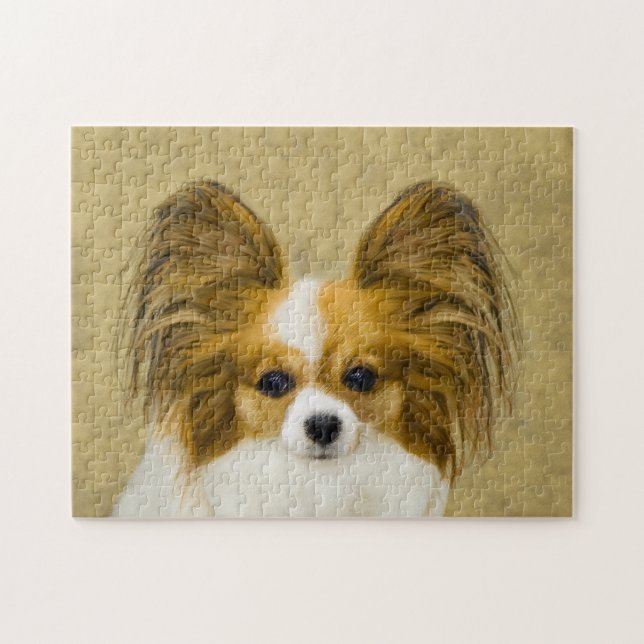 Puzzle Papillon (Hound Tri) Peinture - Art Chien original (Horizontal)
