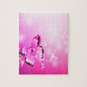 Puzzle Papillon magenta