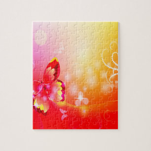 Puzzle Papillon rouge