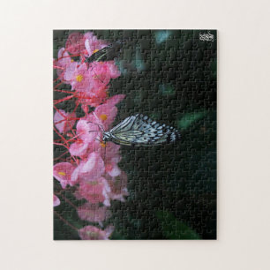 Puzzle Papillon suspendu aux fleurs