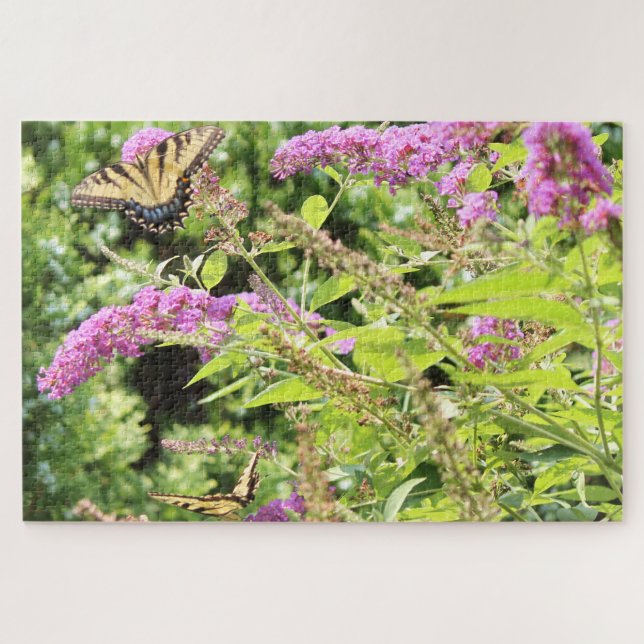 Puzzle Papillons à queue épaisse sur buisson papillon (Horizontal)