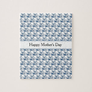 Puzzle Papillons dans Delft Blue, personnalisable