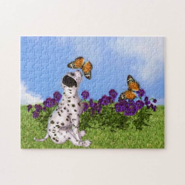 Puzzle Papillons de Chien Dalmatien Peinture Photo Art Ch (Horizontal)