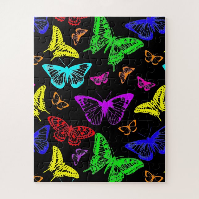 Puzzle Papillons de couleur arc-en-ciel volant (Vertical)