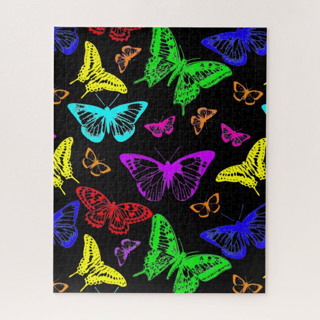 Puzzle Papillons de couleur arc-en-ciel volant (Vertical)